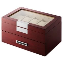 20 Slot Cherry Veneer Watch Display Box