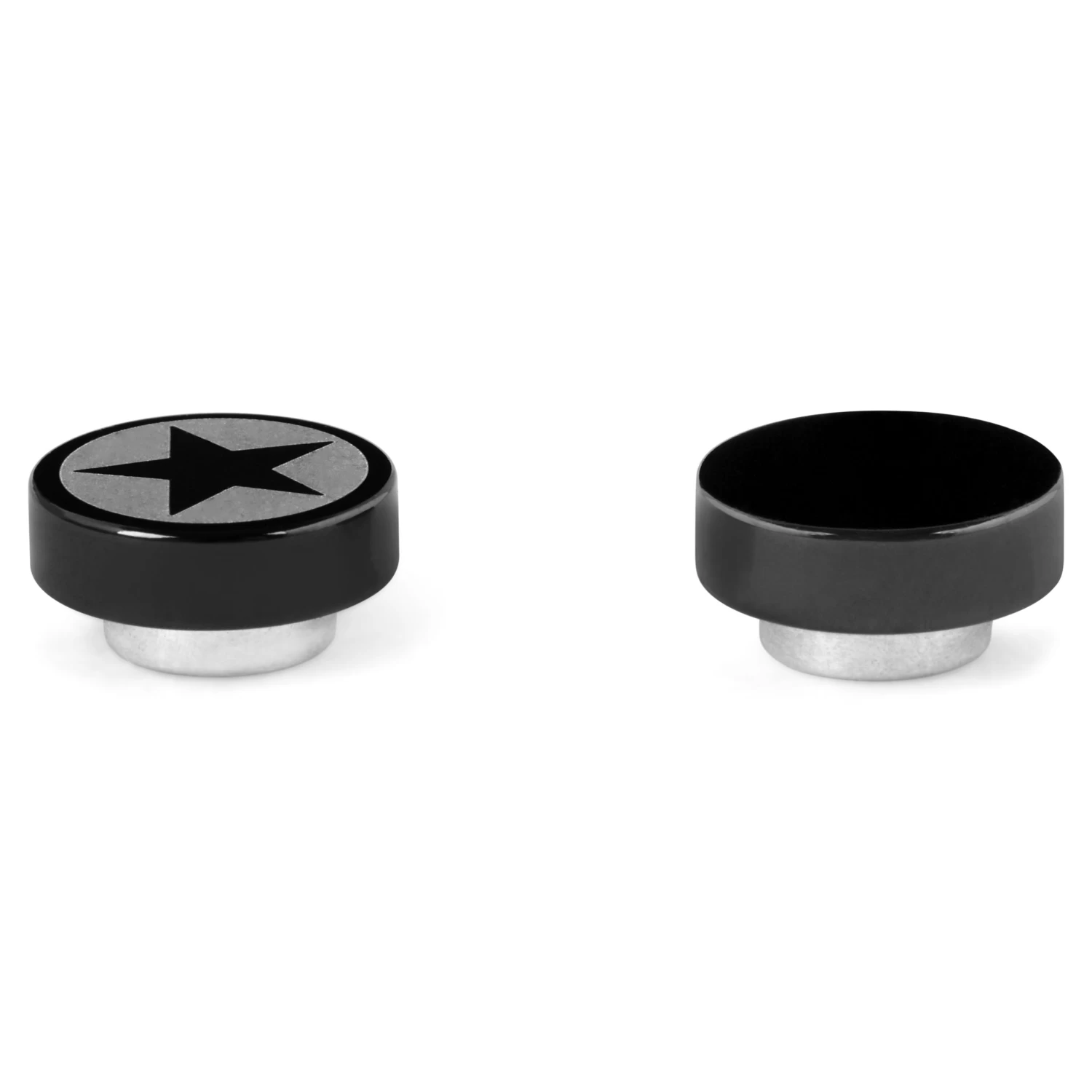 Silver-Tone & Black Steel Star Magnetic Earring - Image 2