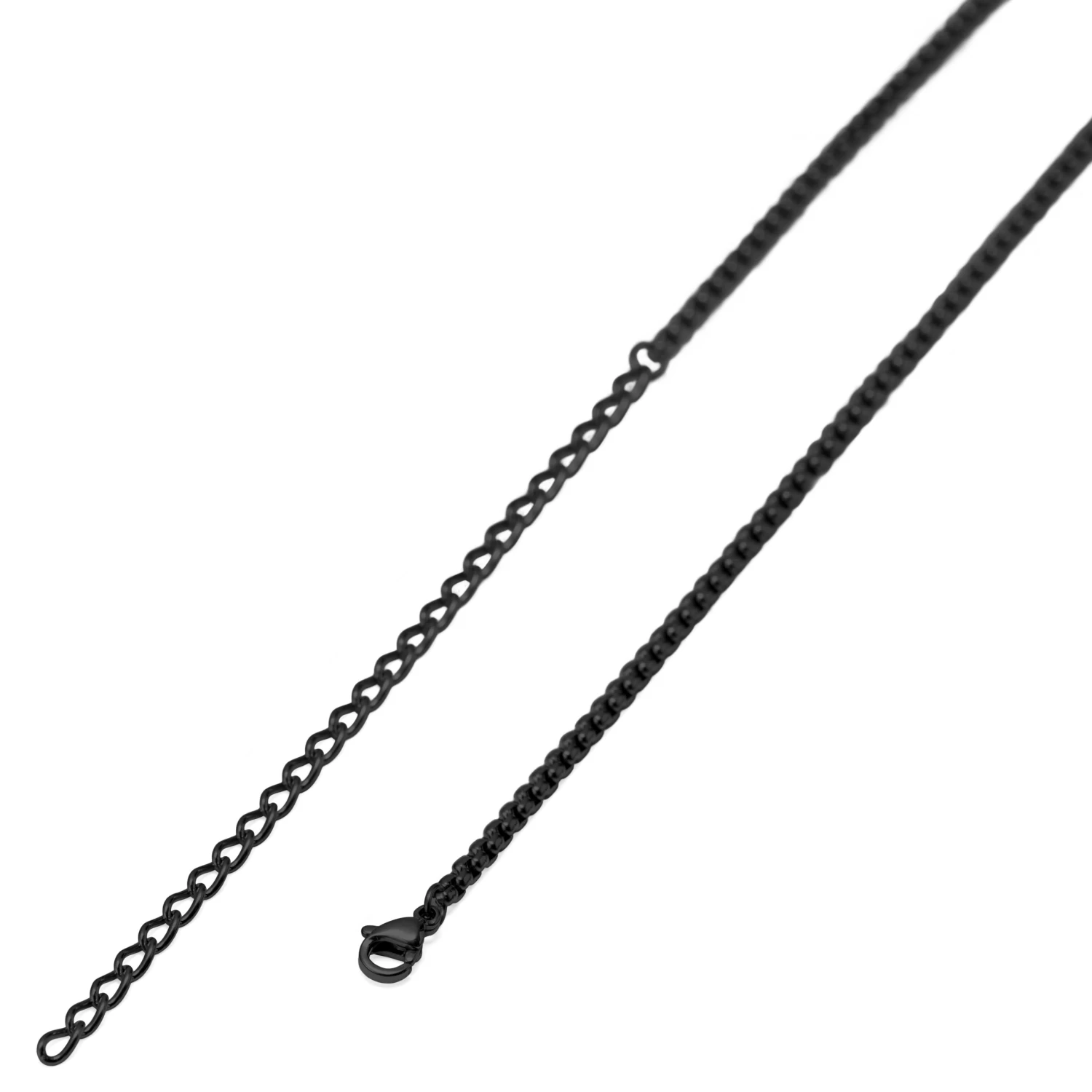 Rico | Black Stainless Steel Rectangular Box Chain Necklace - Image 5