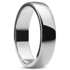 Ferrum | 6 Mm Polished Silver-Tone Stainless Steel D-Shape Ring