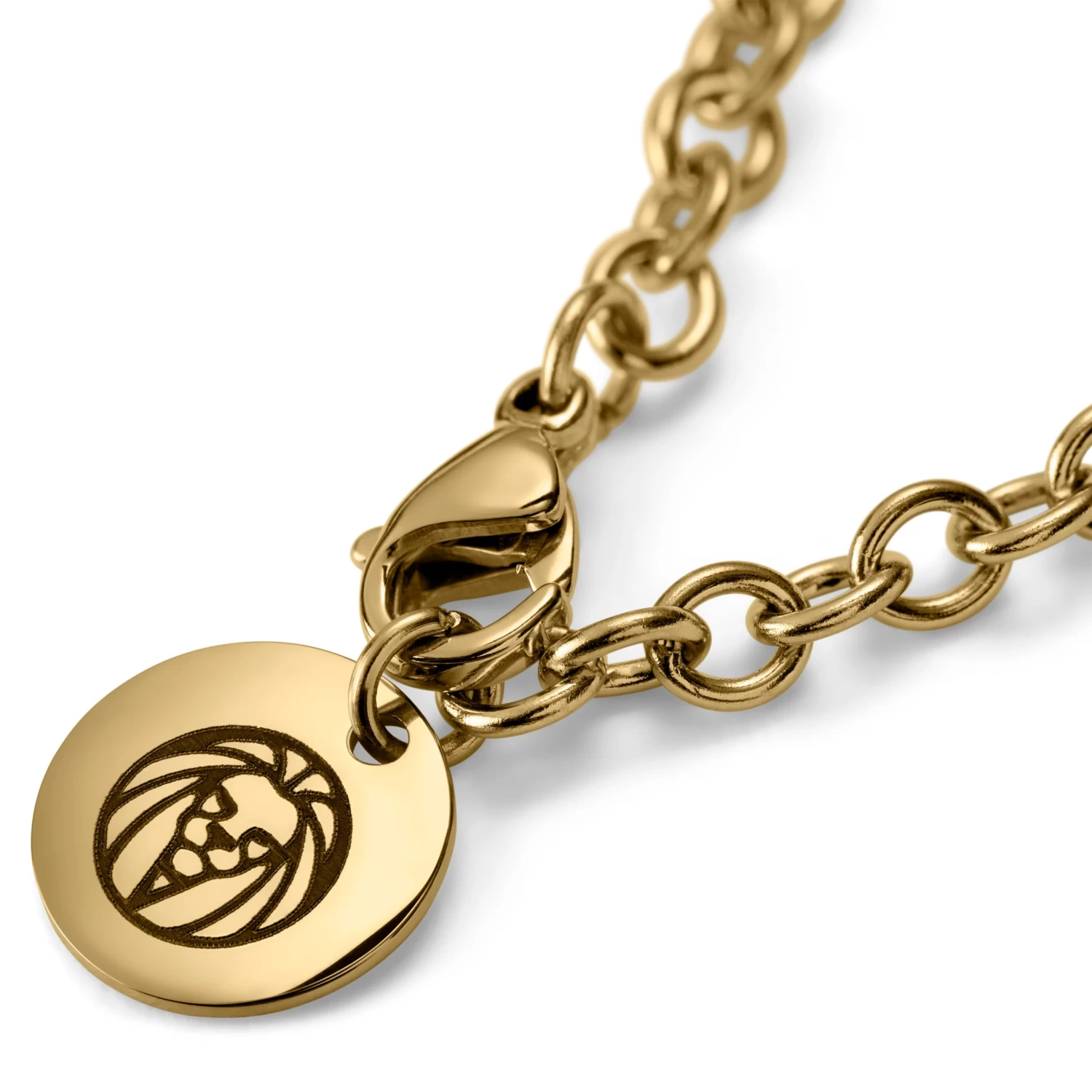 Gold-Tone With Hollow Cross Cable Chain Necklace - Image 3