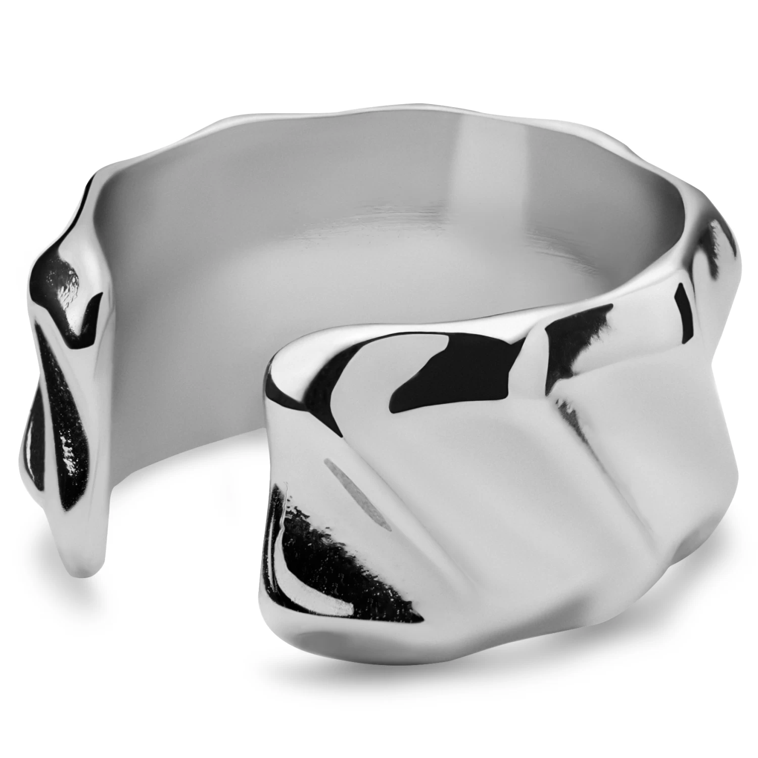 Helix | 1/3" (8 Mm) Silver-tone Contorted Ear Cuff - Image 2