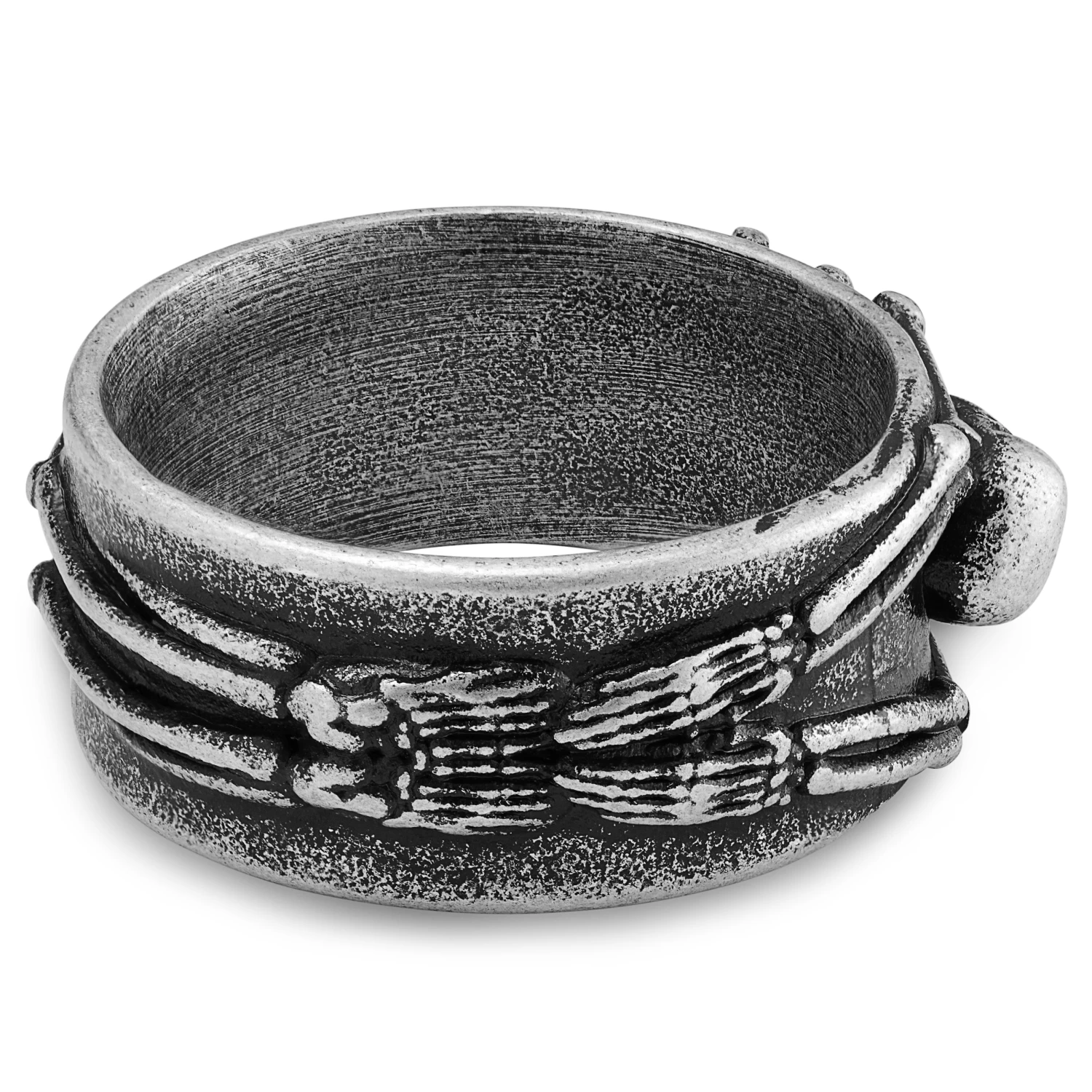 Aspero | 3/8" (10 Mm) Silver-tone Stainless Steel Skeleton Ring - Image 3