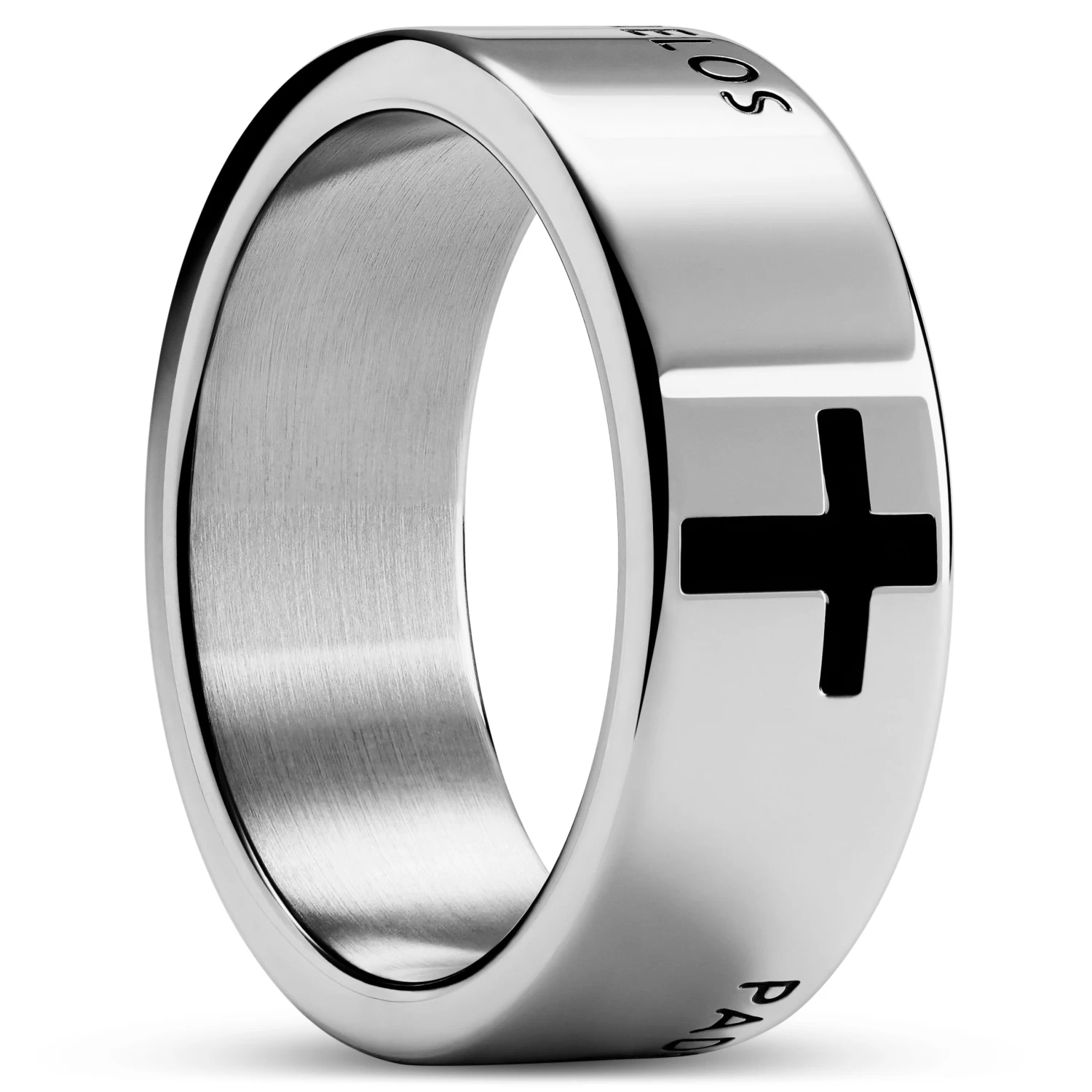 Unity | 1/3" (8 Mm) Silver-tone Stainless Steel Spanish Lord’s Prayer Ring - Image 5