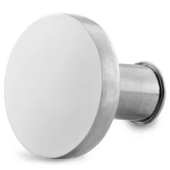 Silver-tone Stainless Steel Button Watch Charm