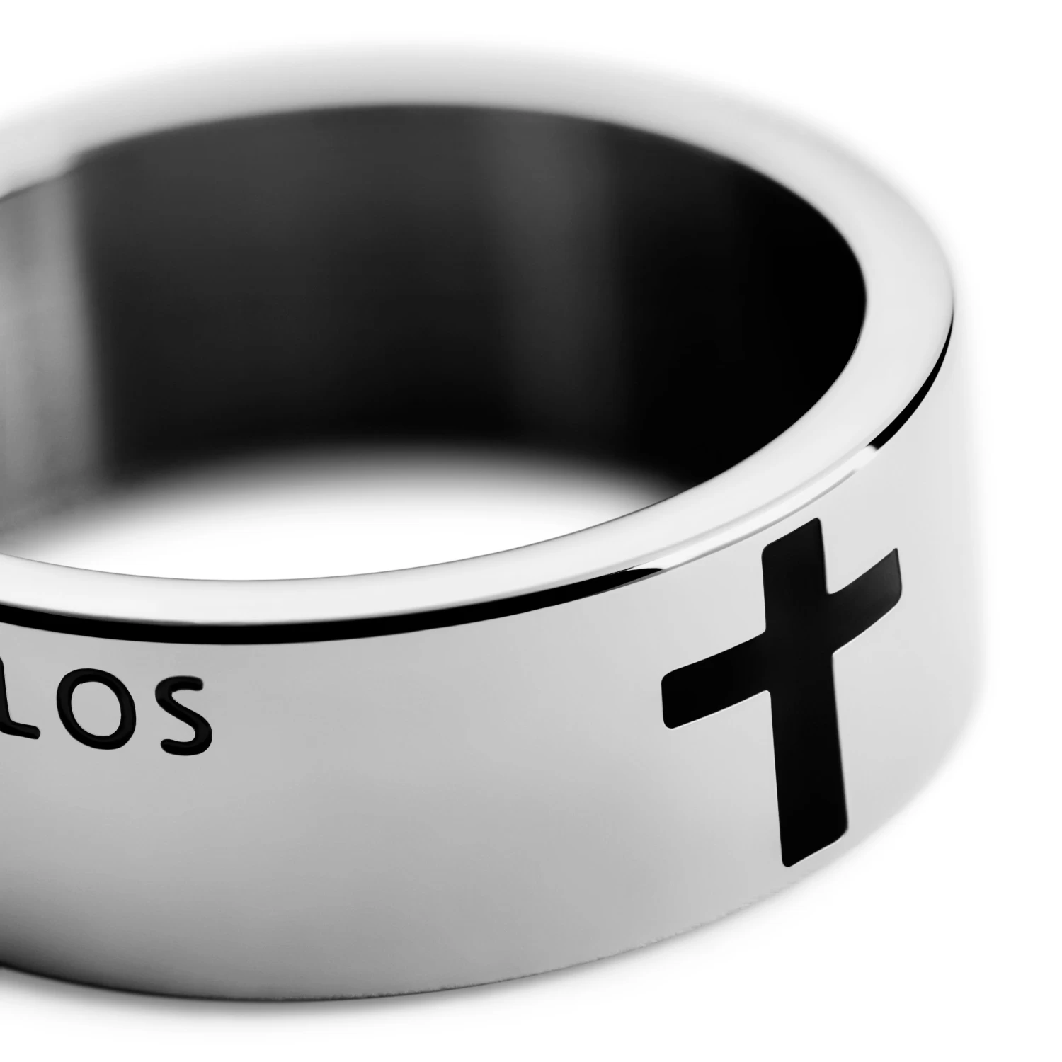 Unity | 1/3" (8 Mm) Silver-tone Stainless Steel Spanish Lord’s Prayer Ring - Image 6