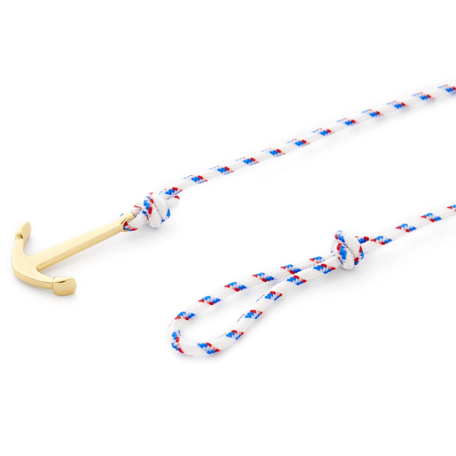 White & Gold-Tone Anchor Bracelet - Image 2