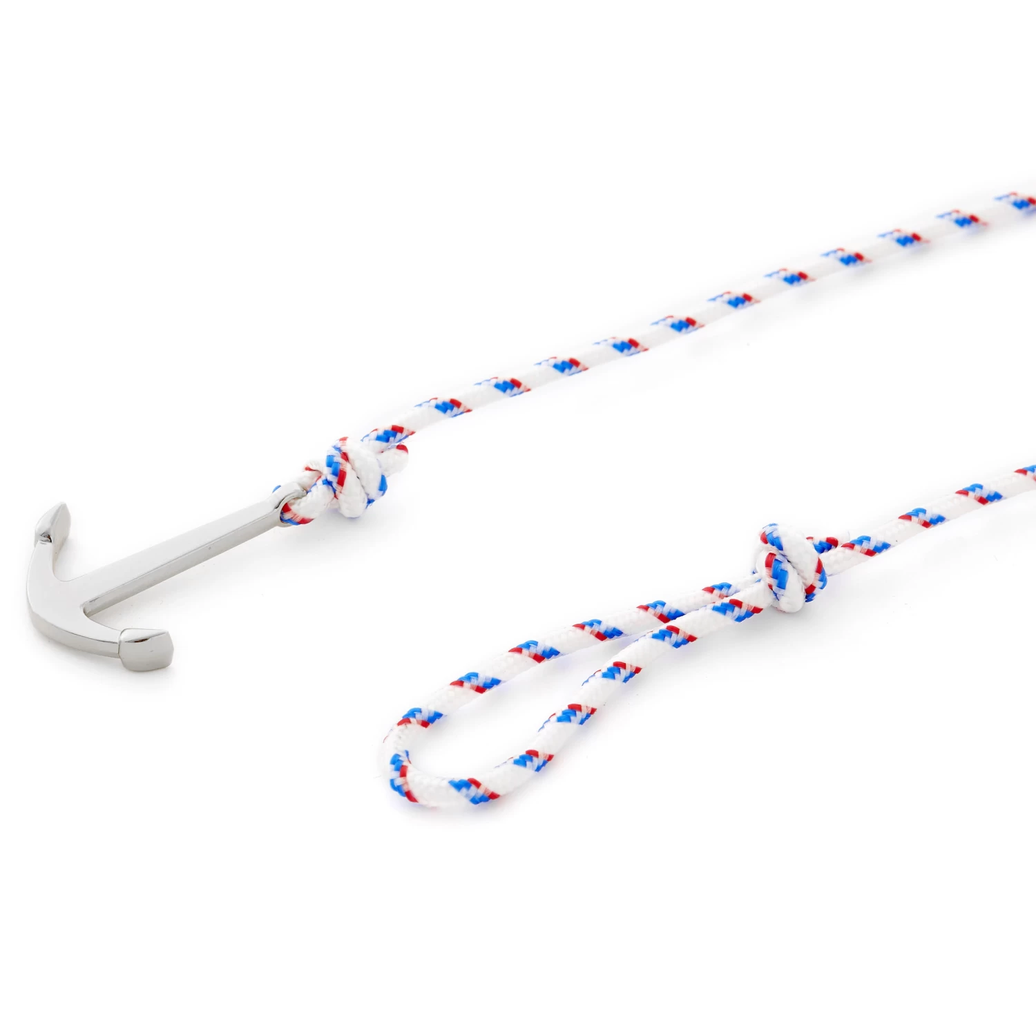 White & Silver-Tone Anchor Bracelet - Image 2