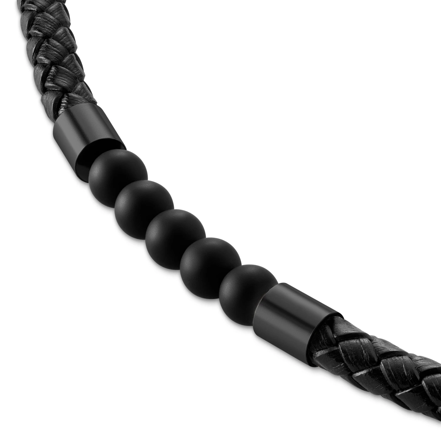 Tenvis | 1/5" (5 Mm) Black Onyx Leather Necklace - Image 6