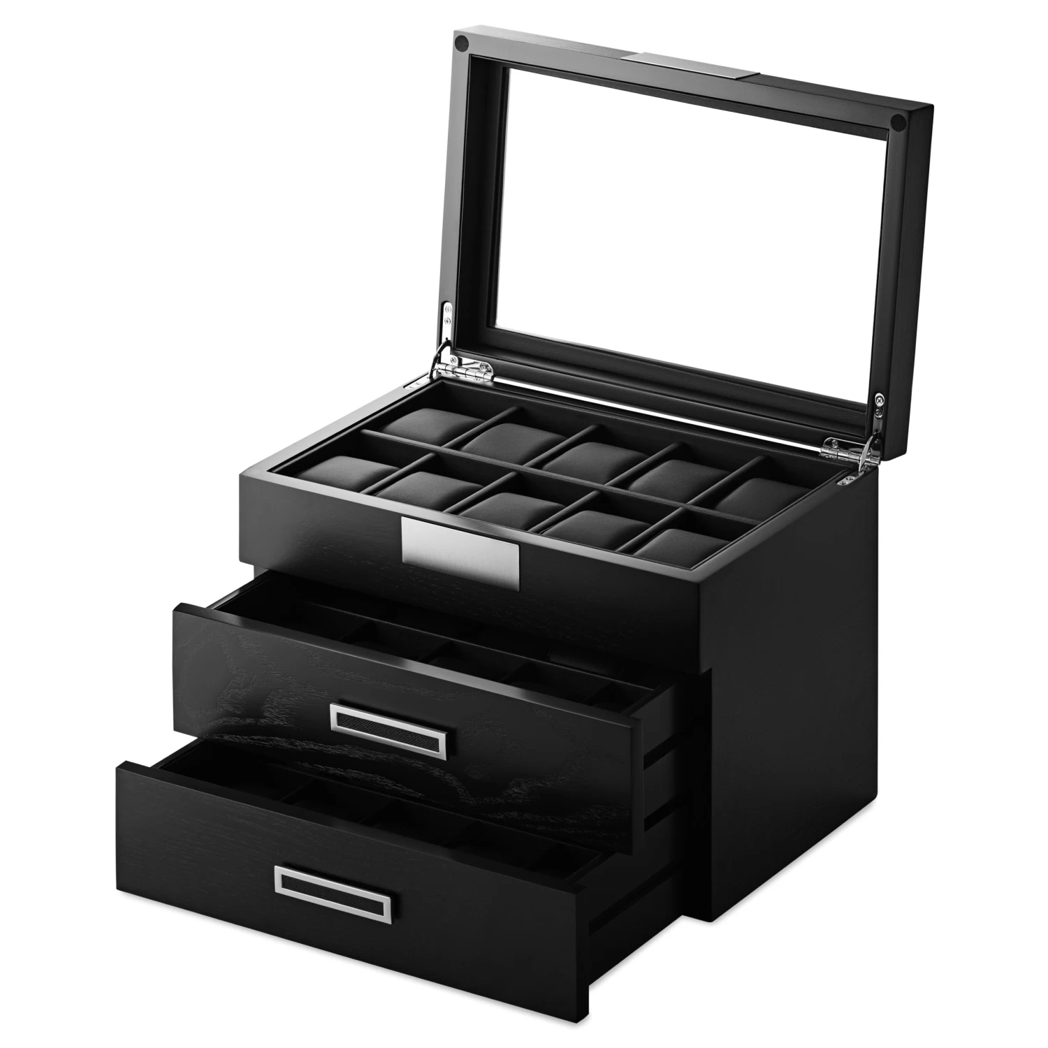 30 Slot Black Veneer Watch Display Box - Image 2