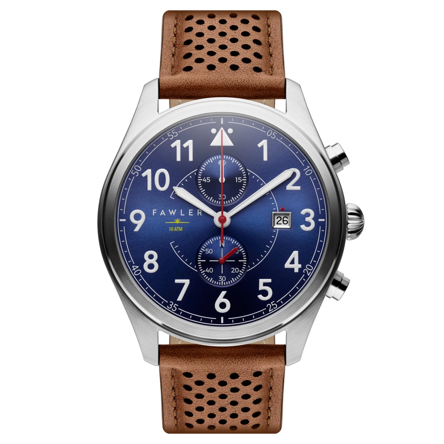 Fraser | Silver-tone And Blue Pilot’s Chronograph Watch