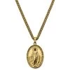 Sanctus | Gold-Tone Miraculous Medal Wheat Chain Necklace