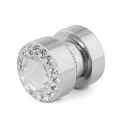6mm Round Clear Crystal Magnetic Earring