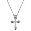 Silver-Tone Stainless Steel Crusader Cross Curb Chain Necklace
