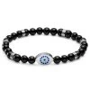 Evil Eye | 1/4" (6 Mm) Silver-tone Onyx Bead Bracelet