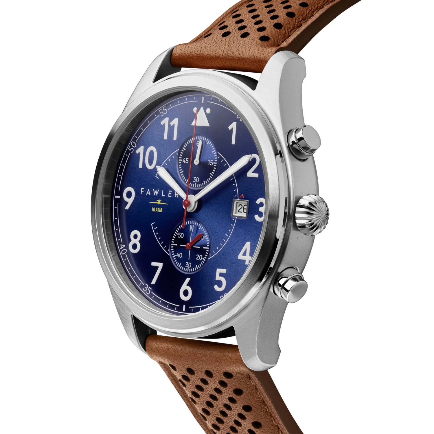 Fraser | Silver-tone And Blue Pilot’s Chronograph Watch - Image 3