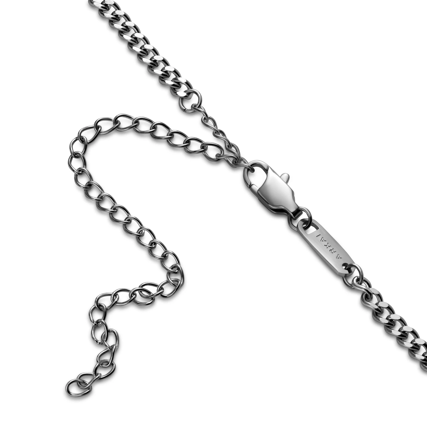 Cruz | Round Silver-Tone Stainless Steel & Black Onyx Necklace - Image 4