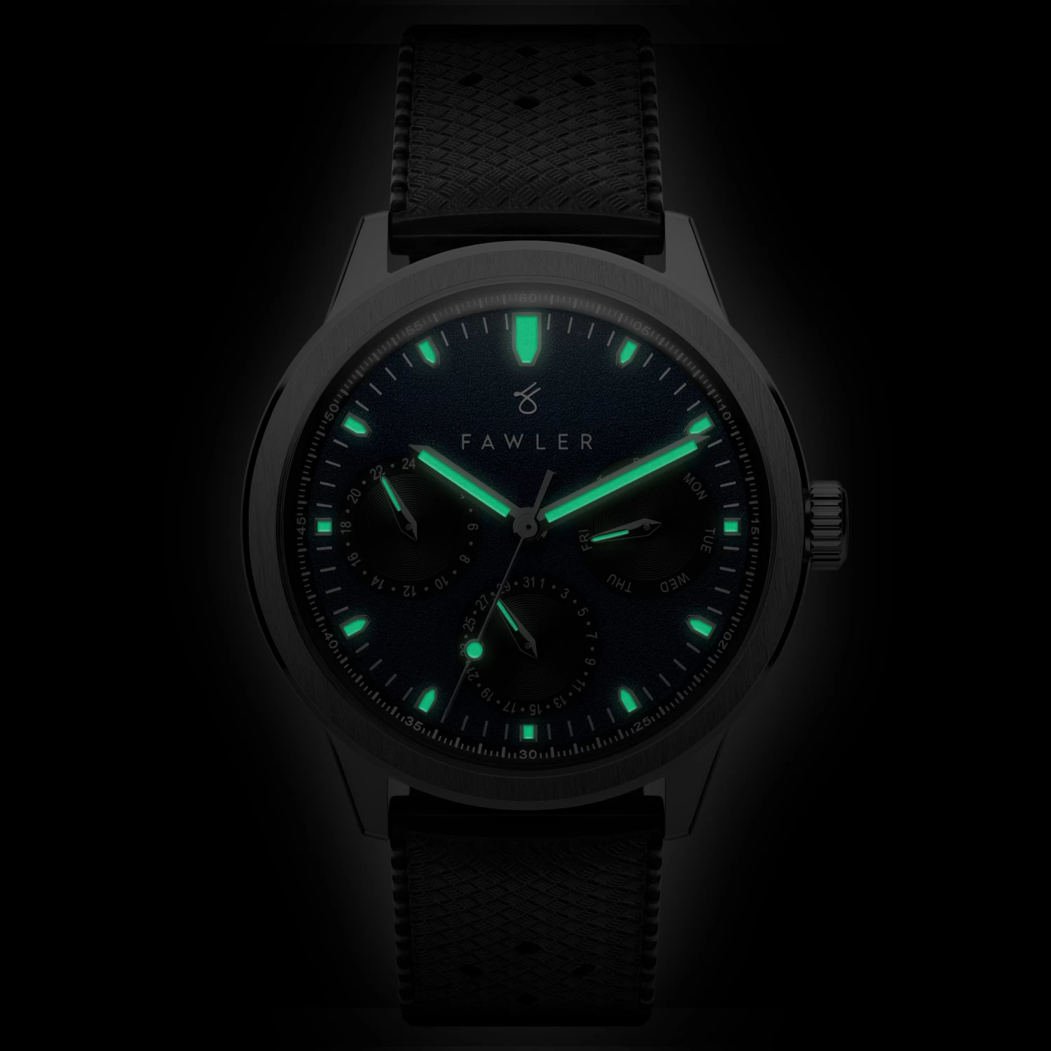 Fausto | Blue Stainless Steel Calendar Watch - Image 2