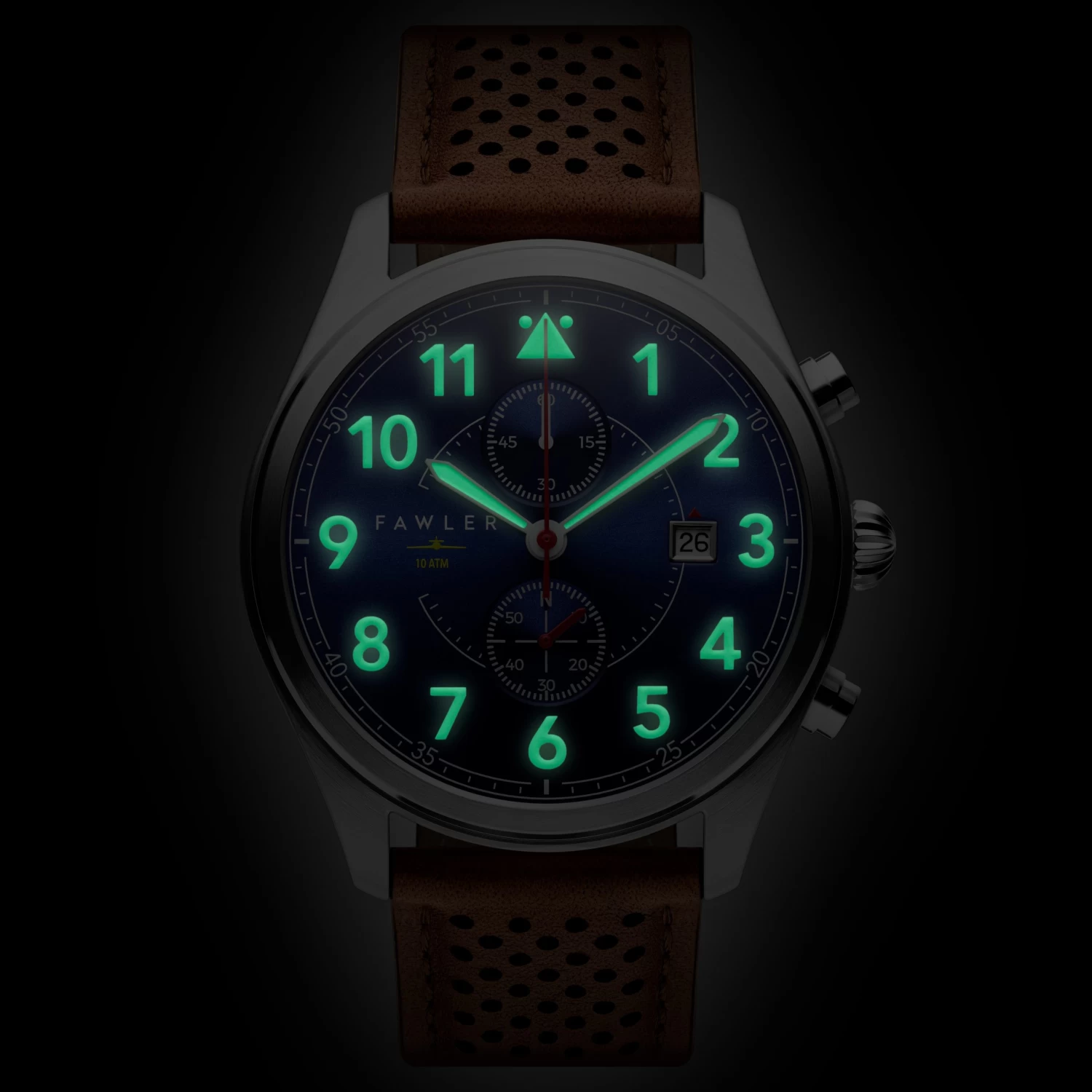 Fraser | Silver-tone And Blue Pilot’s Chronograph Watch - Image 2