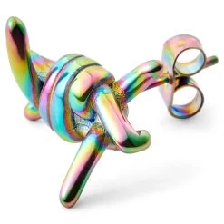 Floyd | Rainbow Stainless Steel Barbed Wire Stud Earring