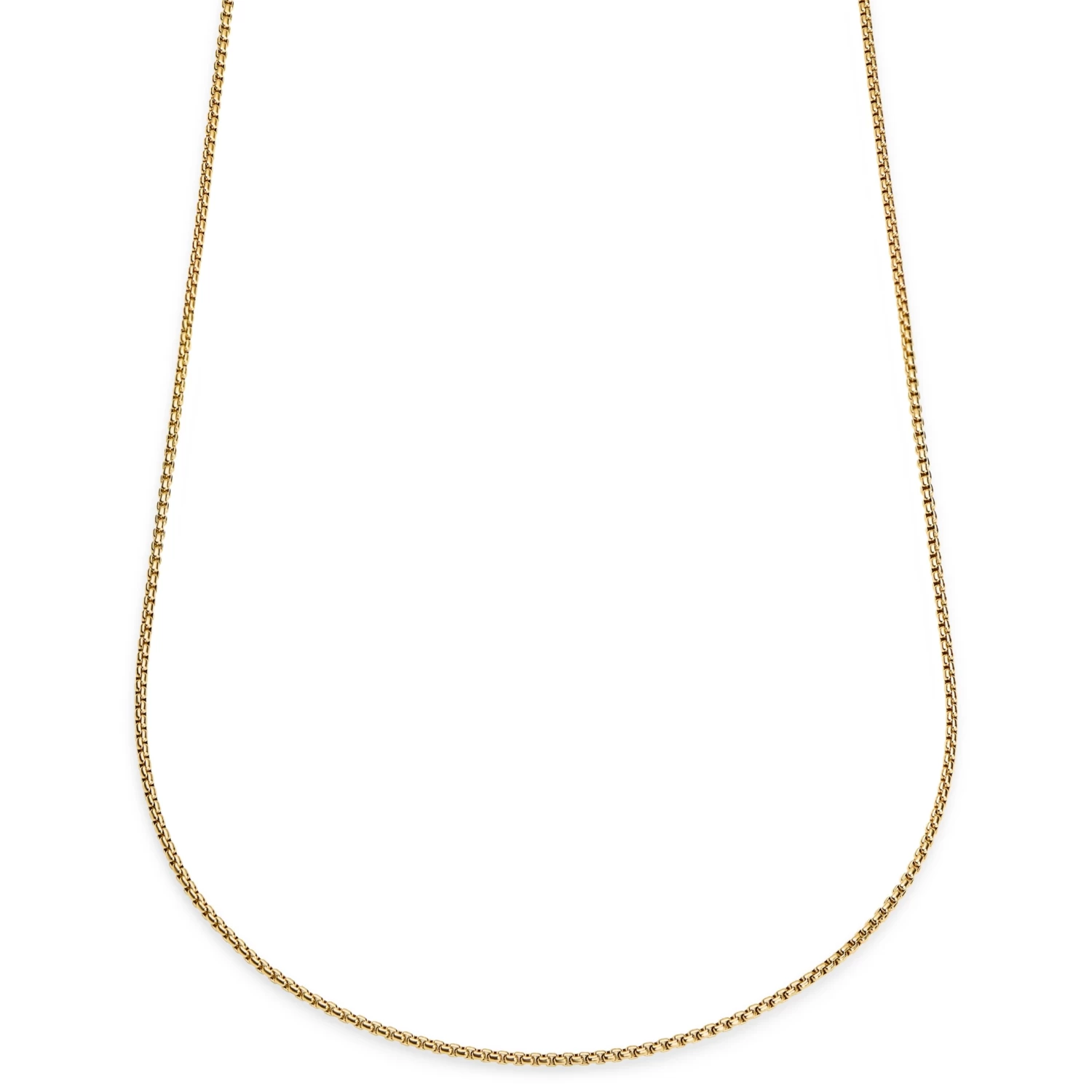 Essentials | 2 Mm Gold-Tone Curved Box Chain Necklace