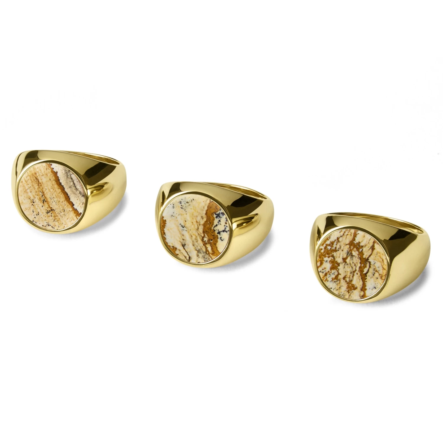Makt | Gold-Tone With Madagascar Stone Signet Ring - Image 3