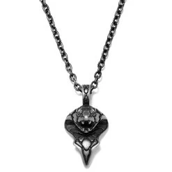 Black Stainless Steel Cobra Head Cable Chain Necklace