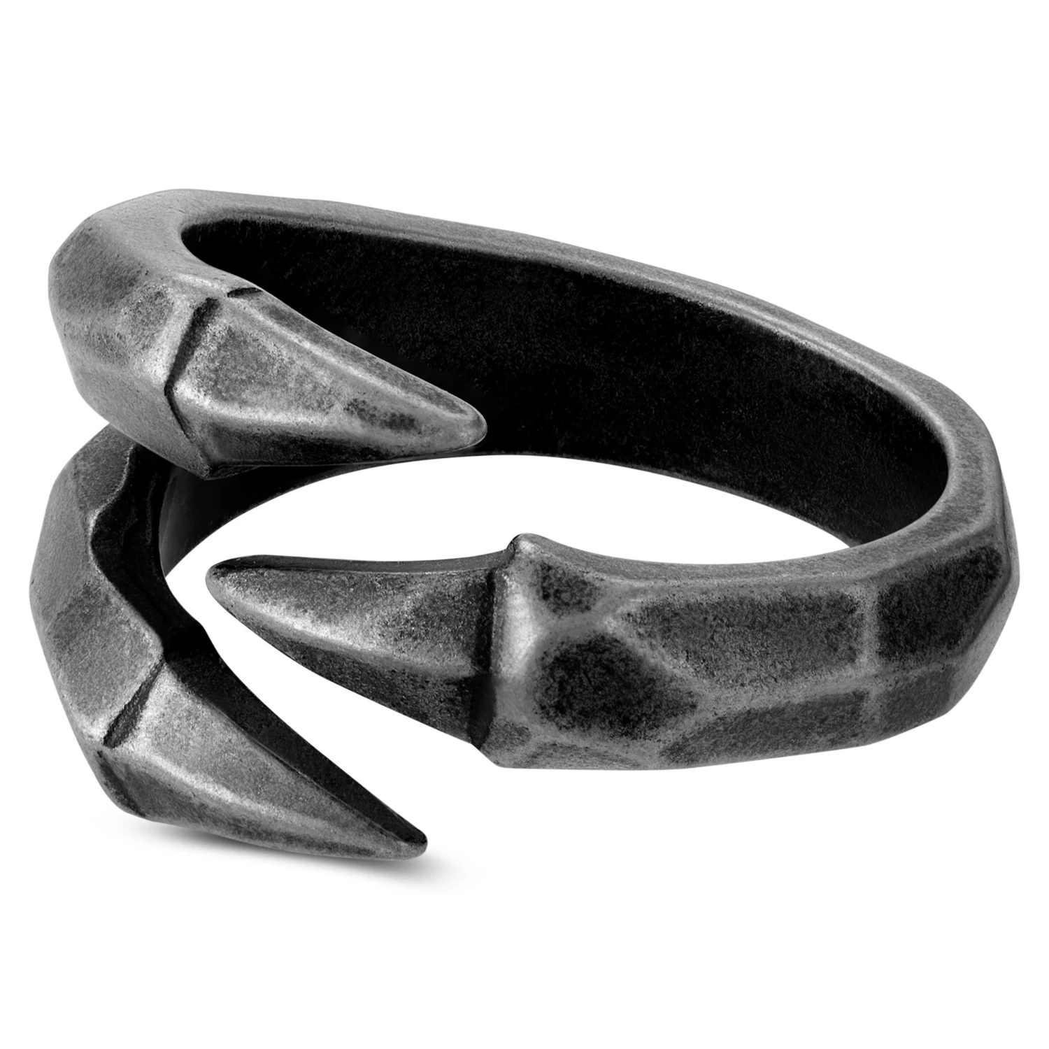 Jax | Metallic Gray Stainless Steel Dragon Claw Ring