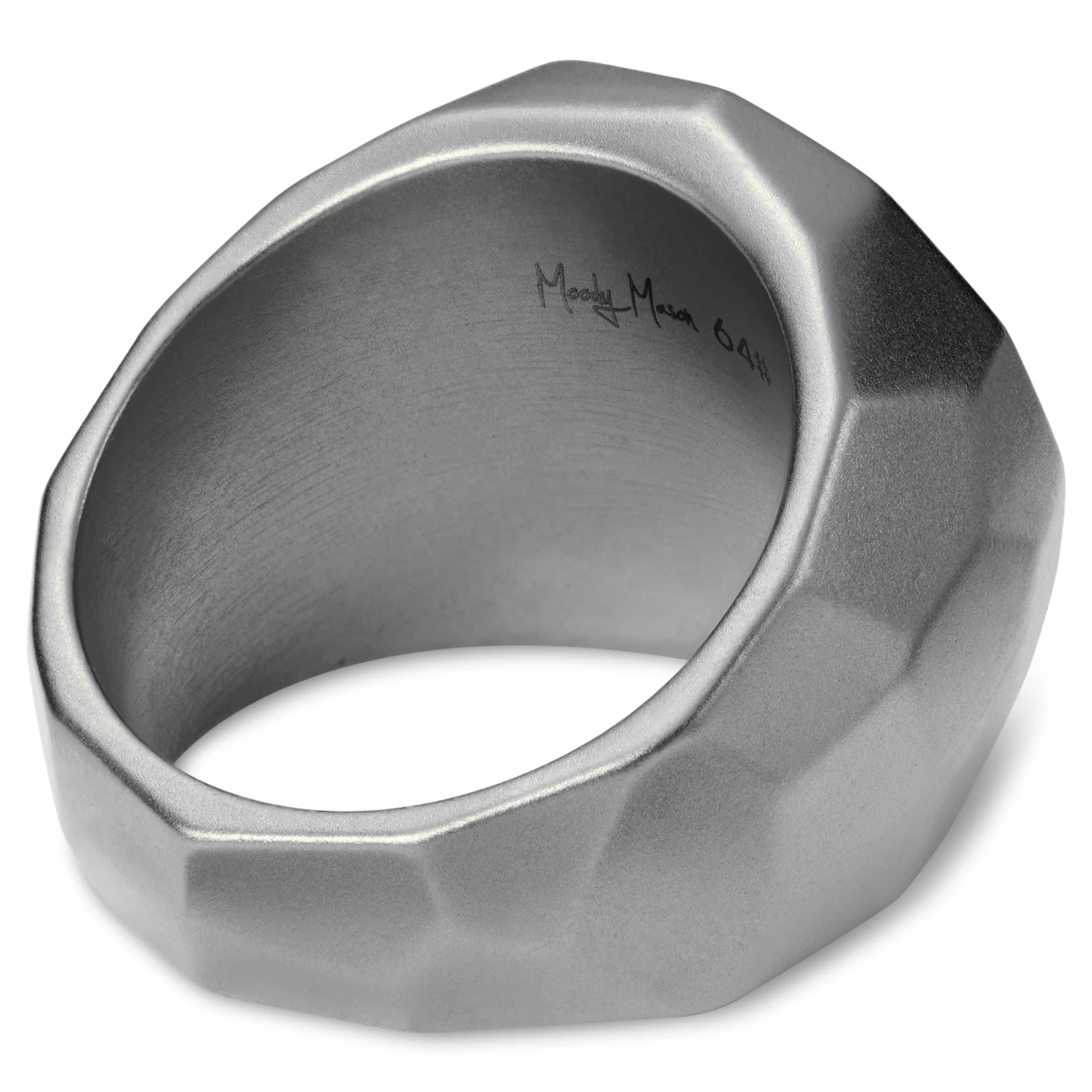 Jax | Silver-Tone Stainless Steel With Black Agate Signet Ring - Image 2