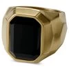 Jax | Gold-Tone With Black Agate Signet Ring