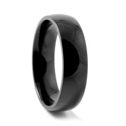 6 Mm Black Titanium Classic Ring