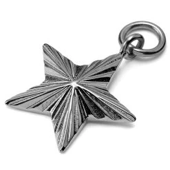 Silver-tone Titanium Star Charm