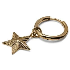 Gold-Tone Star Hoop Earring