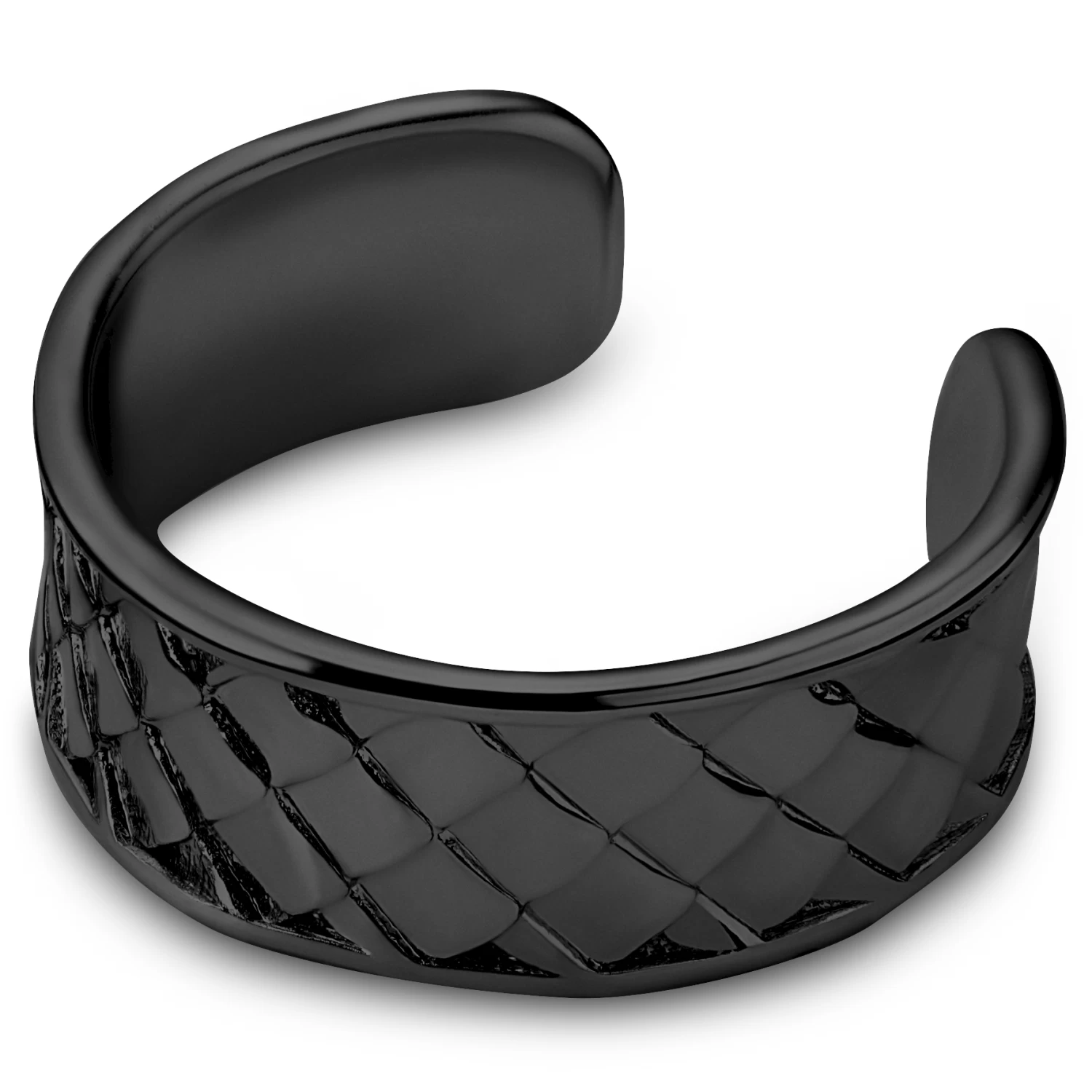 Helix | 1/4" (6 Mm) Black Scaled Ear Cuff