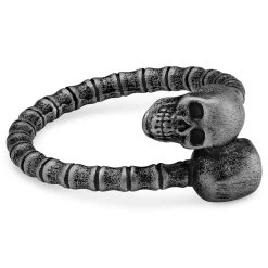Aspero | Gray Stainless Steel Skull Wrap Ring