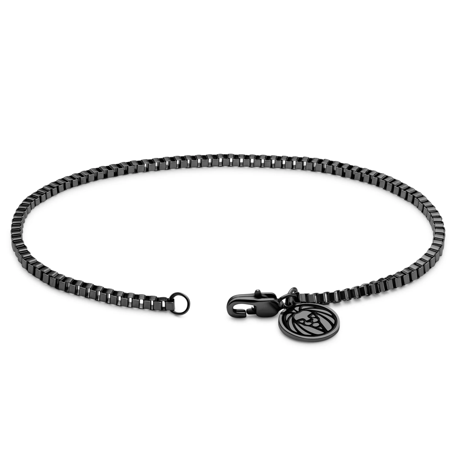 Essentials | 2 Mm Gunmetal Black Square Box Chain Bracelet - Image 3
