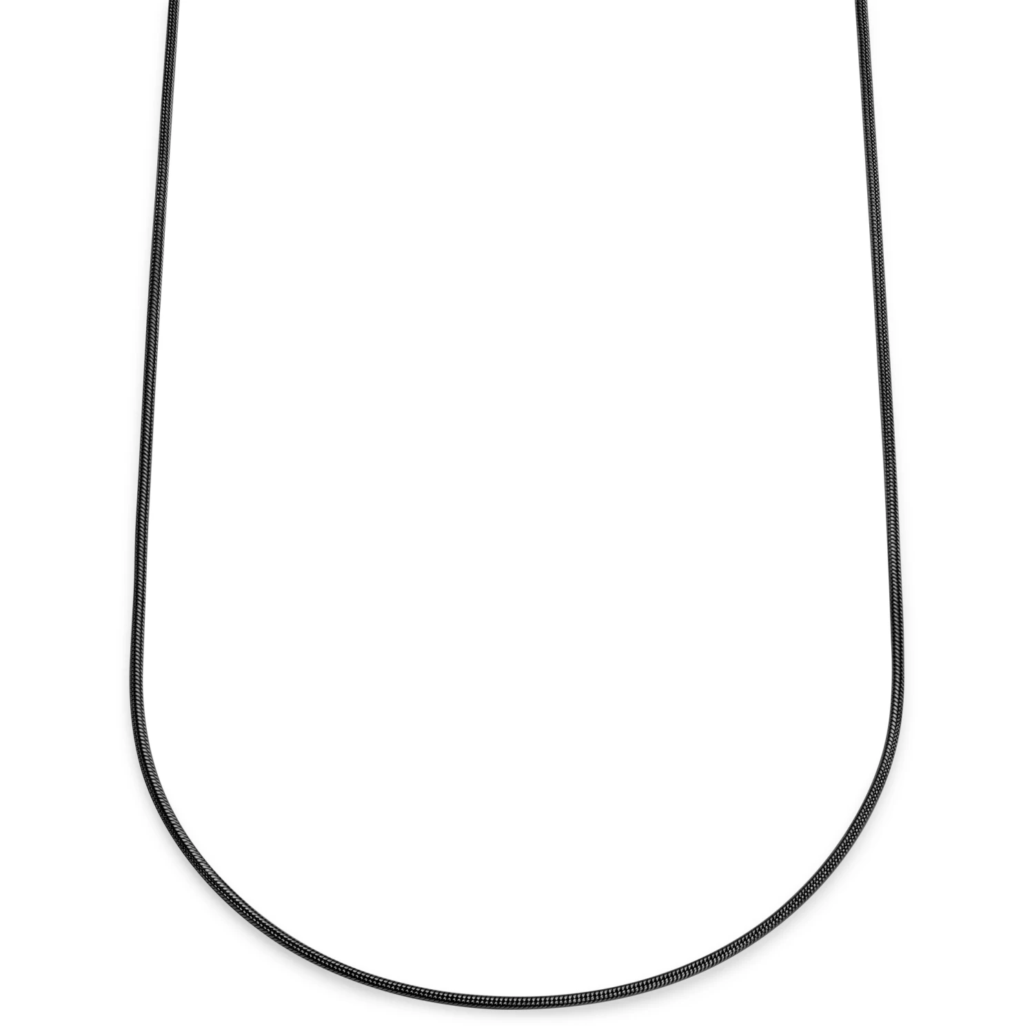 Essentials | 2 Mm Gunmetal Black Snake Chain Necklace