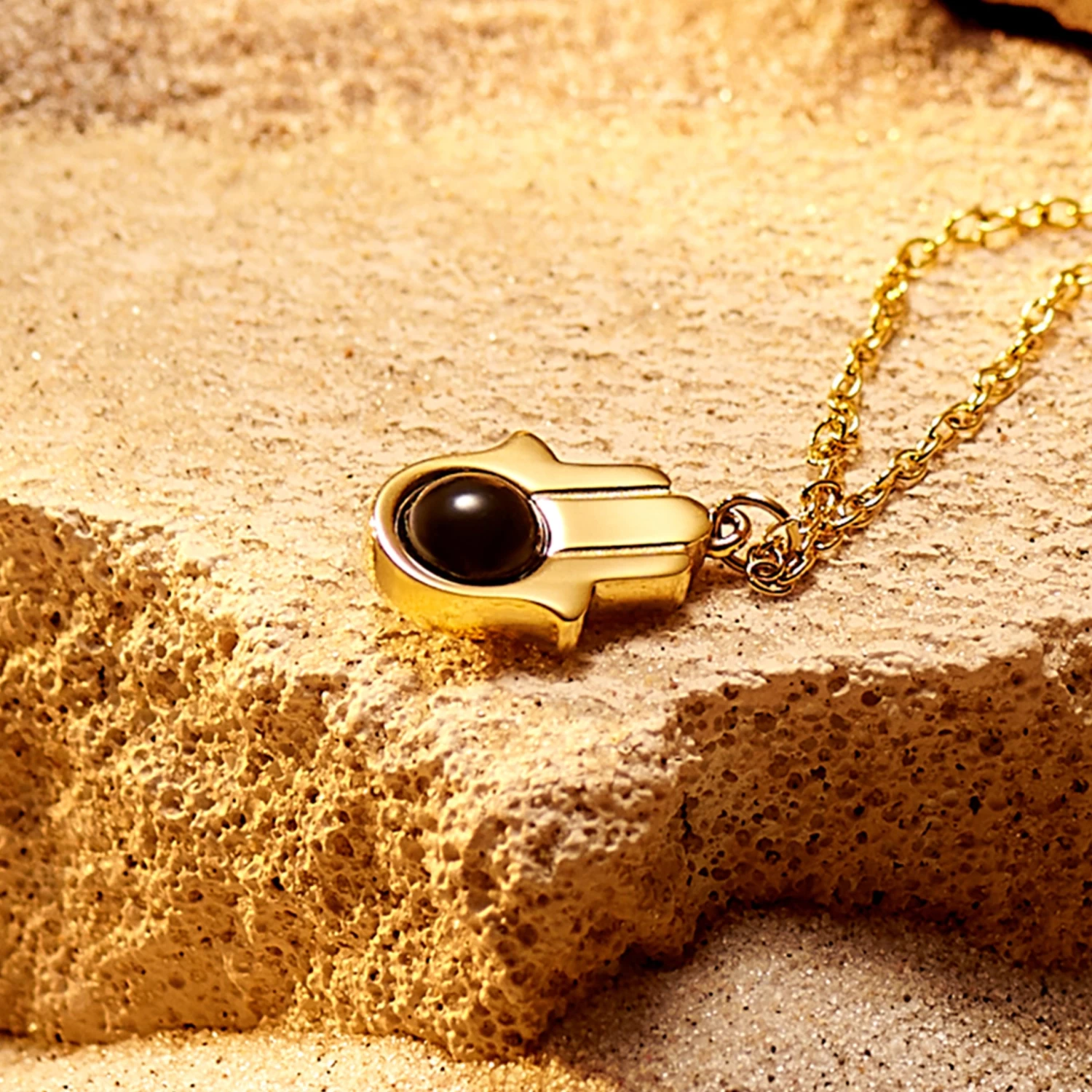 Unity | Gold-tone Hamsa Hand Necklace - Image 7