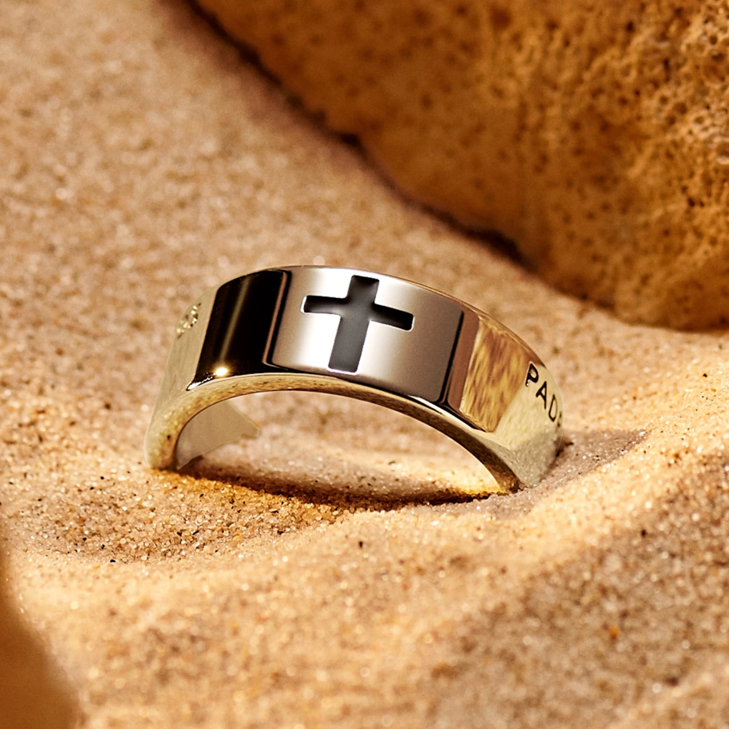 Unity | 1/3" (8 Mm) Silver-tone Stainless Steel Spanish Lord’s Prayer Ring - Image 7