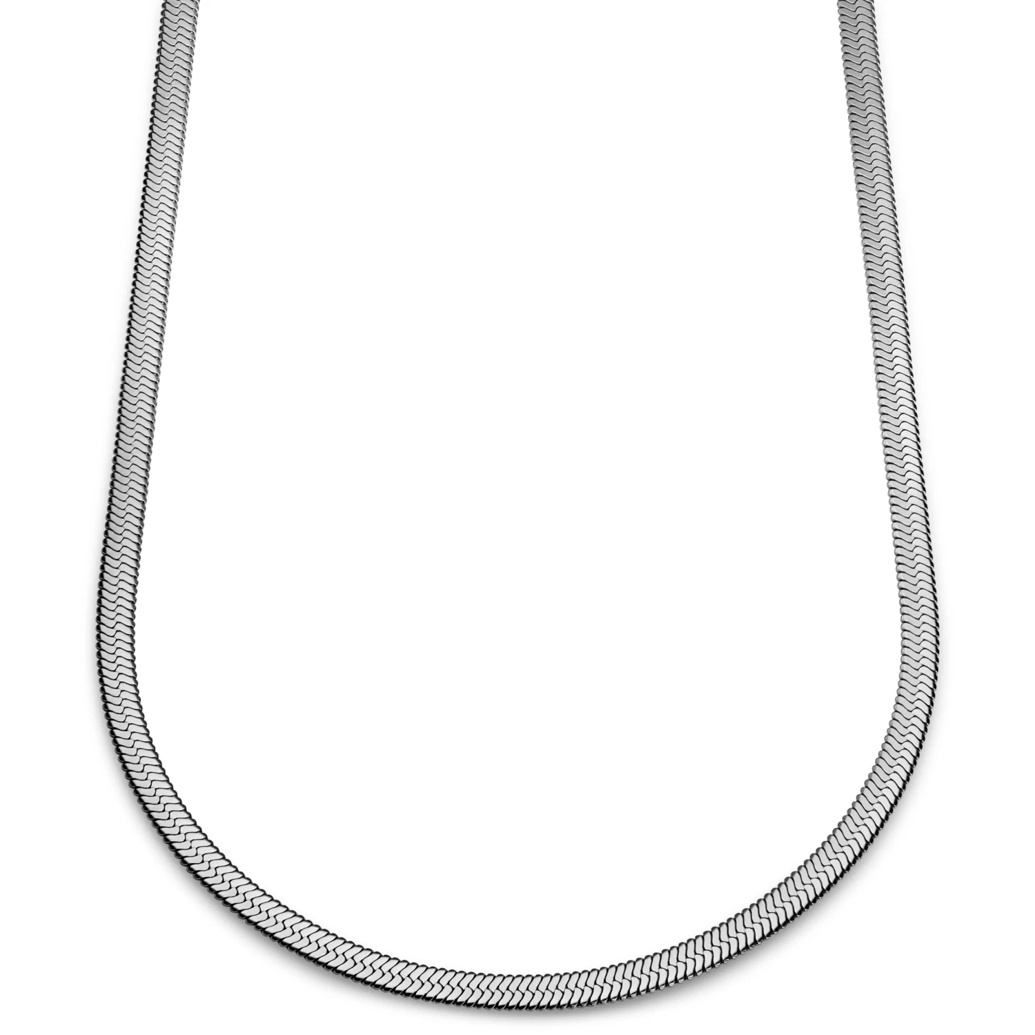 Essentials | 6 Mm Silver-Tone Herringbone Chain Necklace