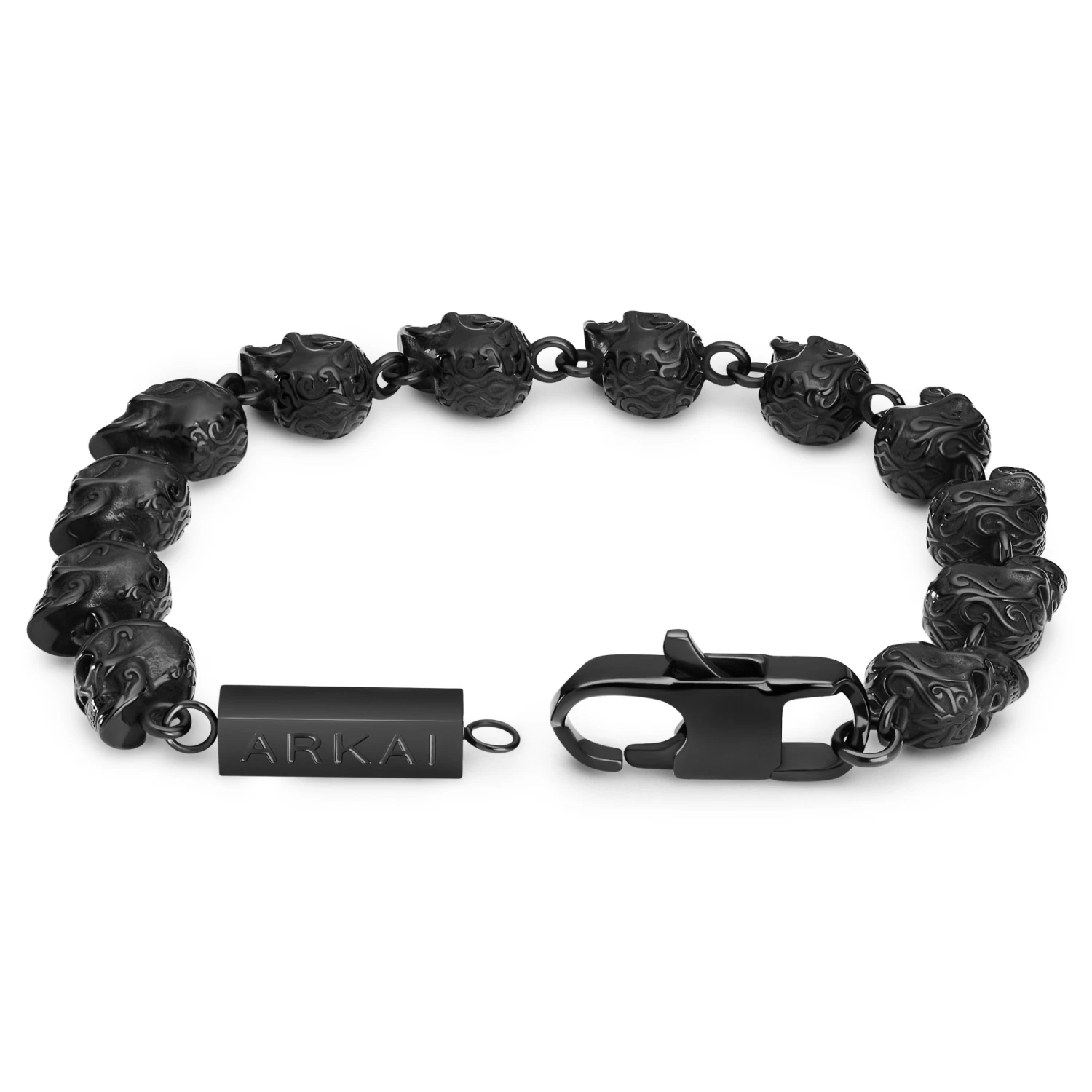Rico | Black Stainless Steel Skull Bracelet - Image 2
