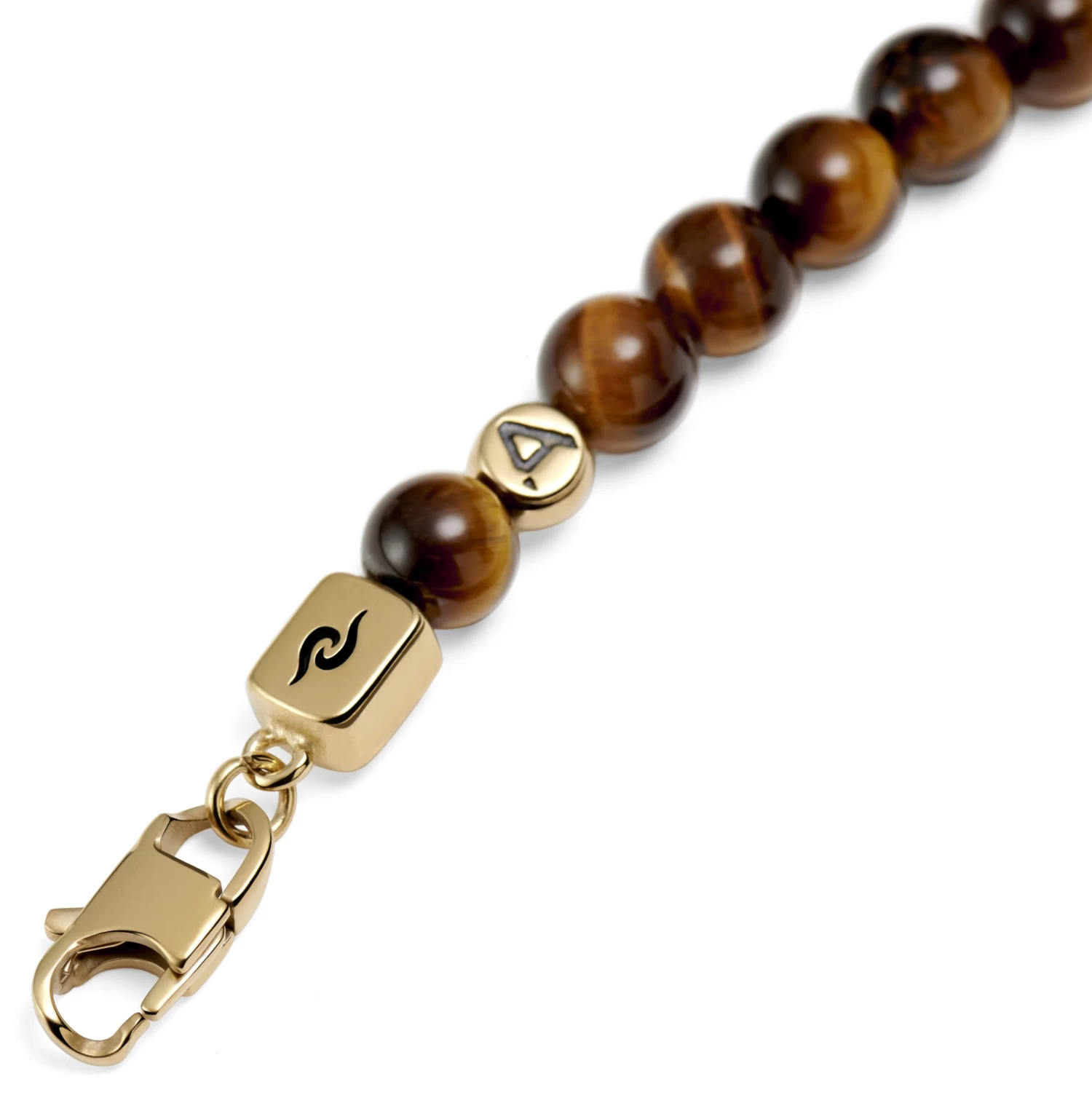 Rico | Tiger’s Eye & Gold-Tone Stainless Steel Skull Bracelet - Image 3