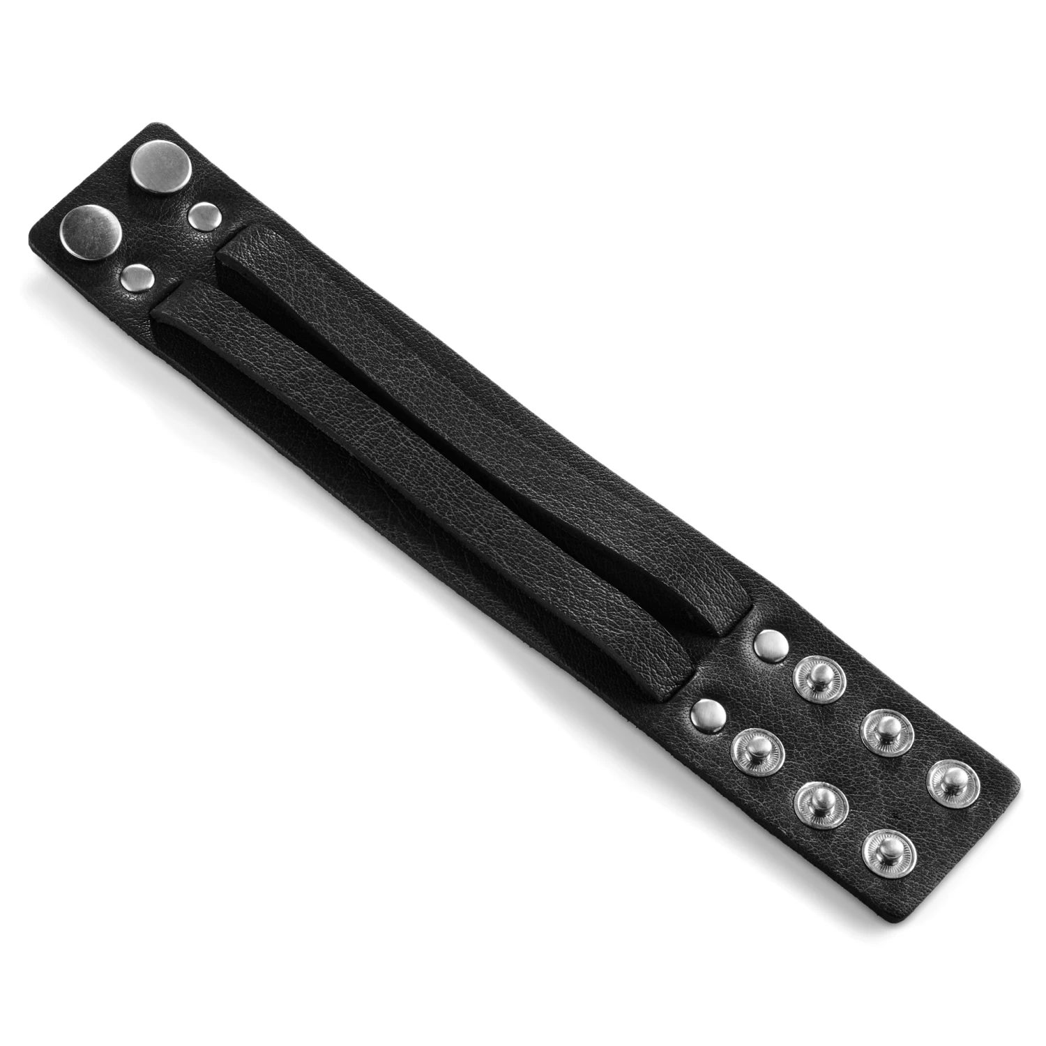 Gladius | Chunky Black Full Grain Buffalo Leather Bracelet - Image 5