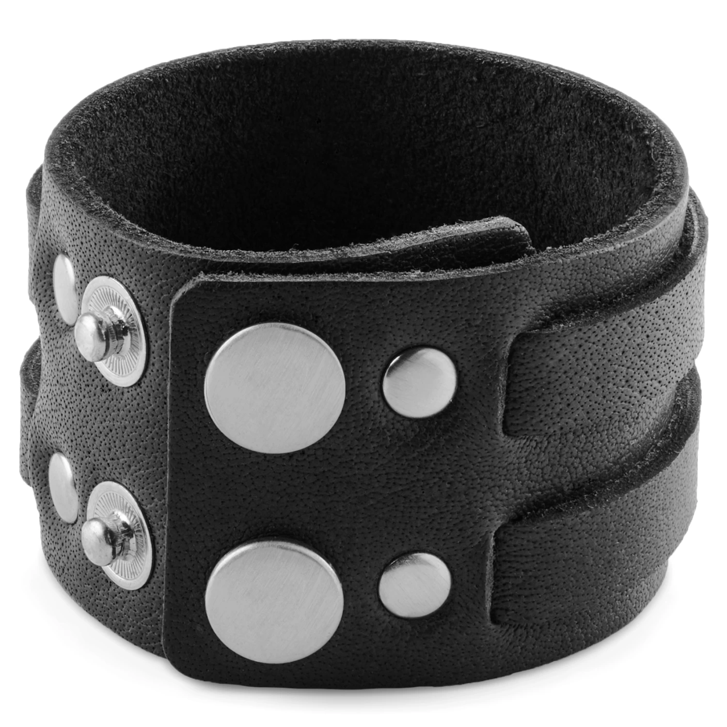 Gladius | Chunky Black Full Grain Buffalo Leather Bracelet - Image 4
