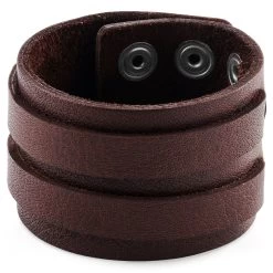 Gladius | Chunky Brown Full Grain Buffalo Leather Bracelet