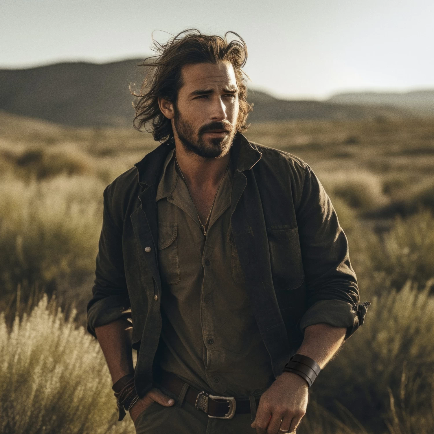 Gladius | Black Full Grain Buffalo Leather Buckle Bracelet - Image 3