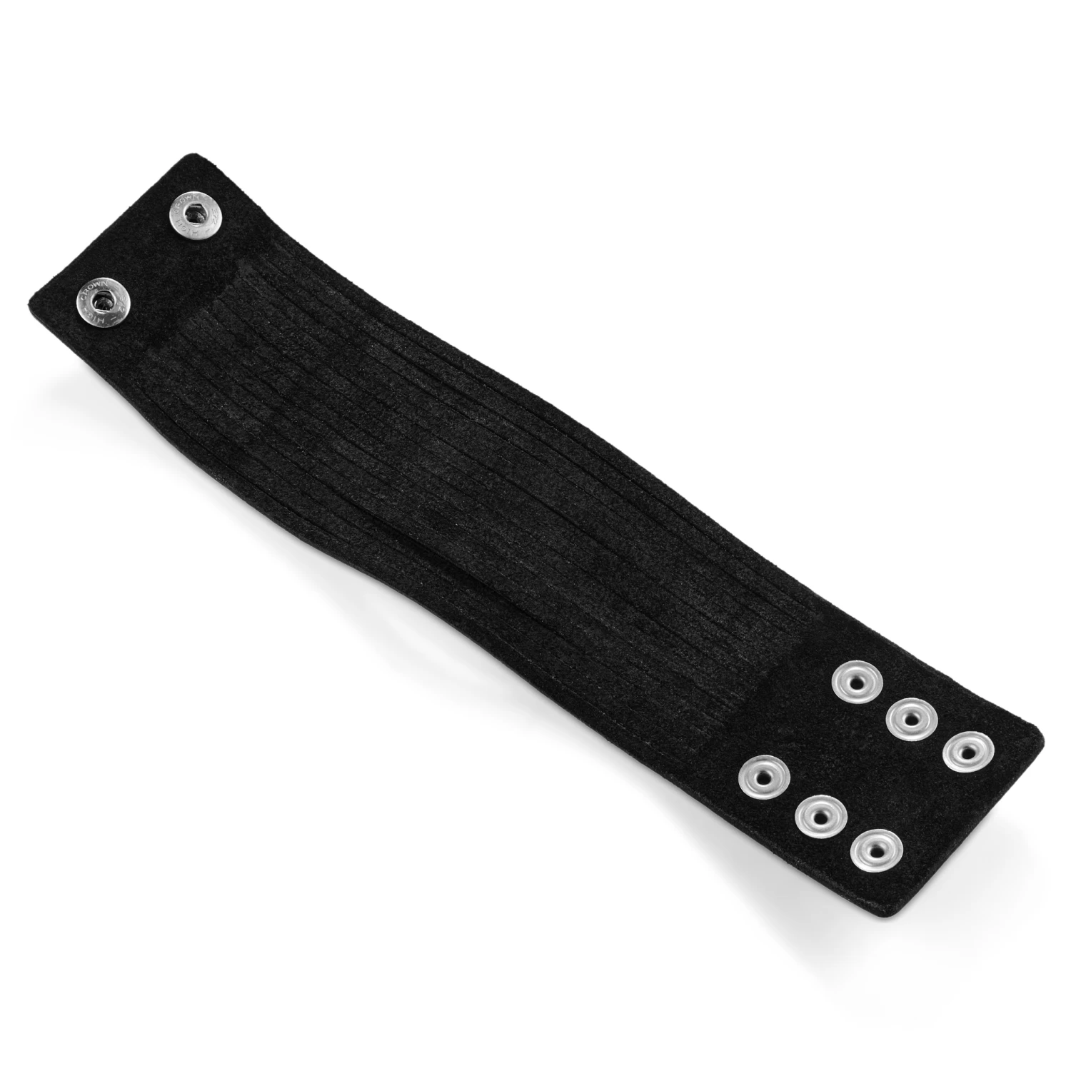 Gladius | Black Cut Full Grain Buffalo Leather Bracelet - Image 5