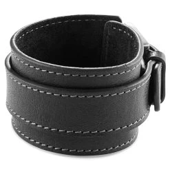 Gladius | Black Full Grain Buffalo Leather Pin Bracelet