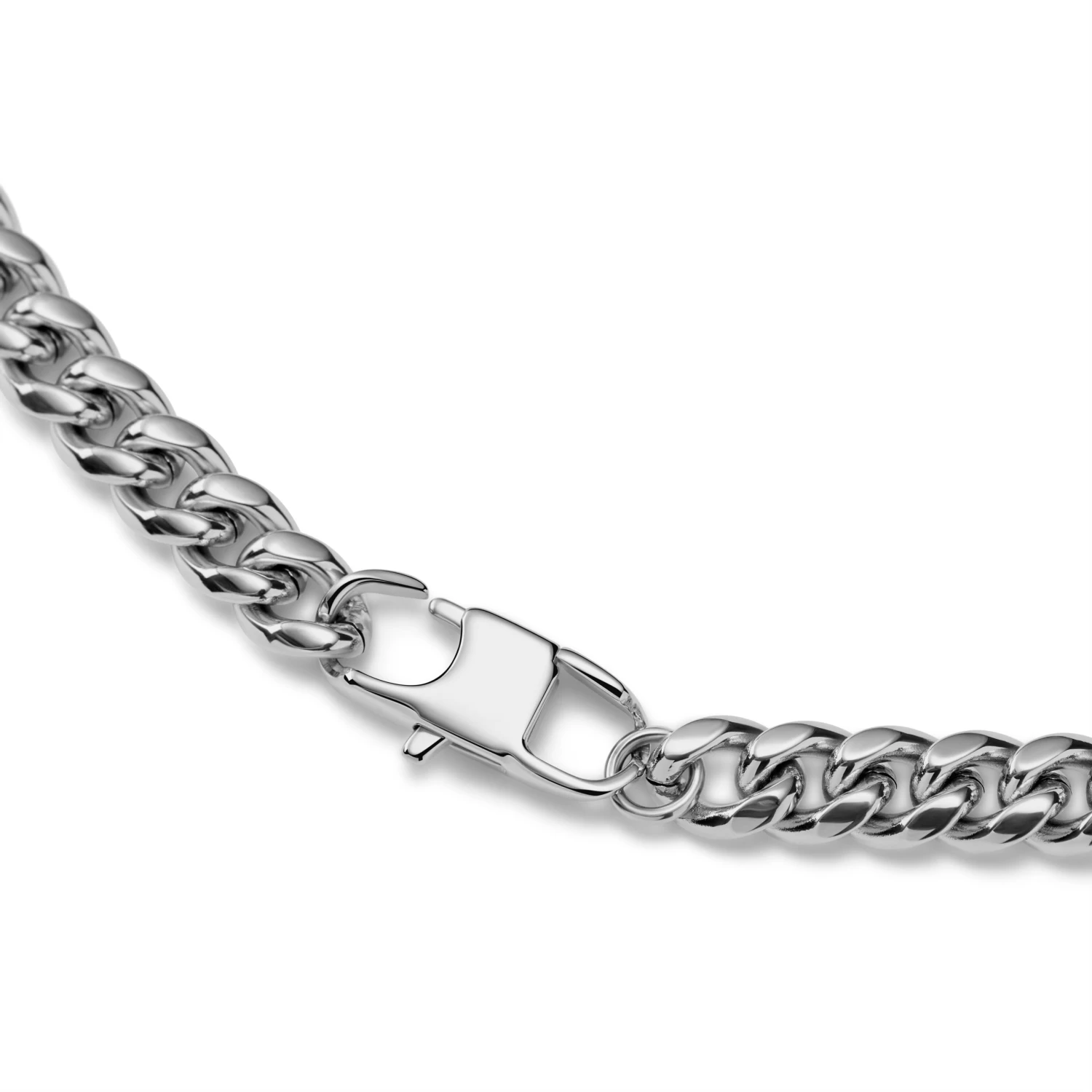 Ocata | Silver-Tone Curb Chain & Pearl Necklace - Image 3