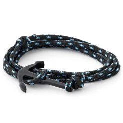 Black & Black Anchor Bracelet